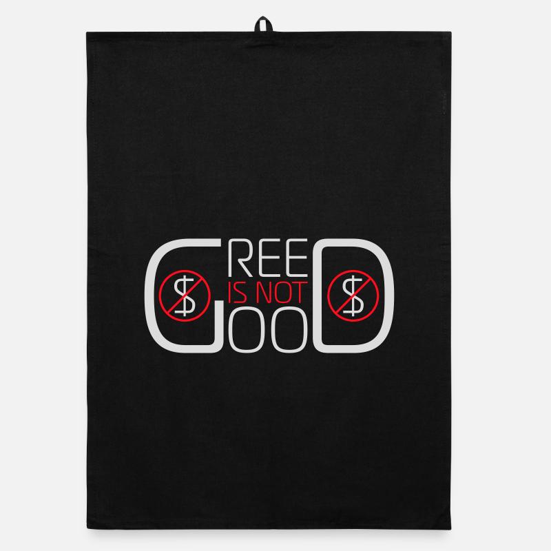 Greed Is Not Good Anti-Capitalism Statement Protest Organic dish towel