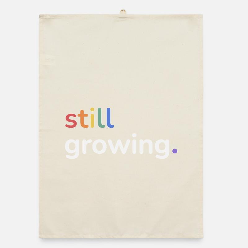 Still Growing Pride Regenbogen minimalistisch Organic Geschirrtuch