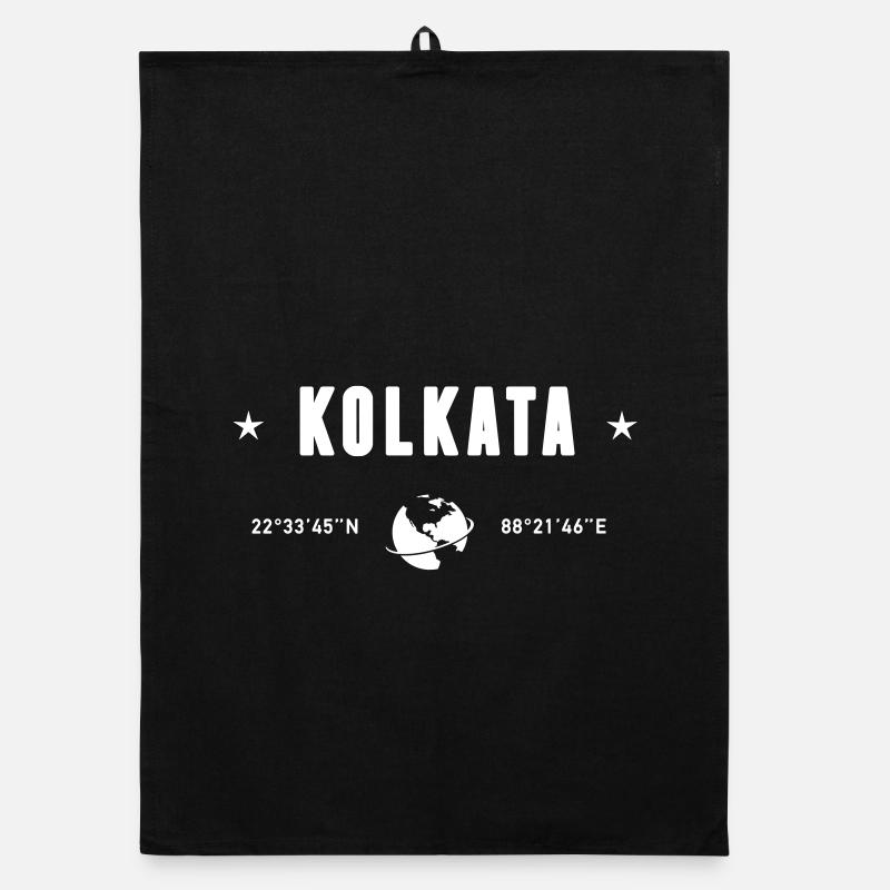 Kolkata, Indien koordiniert den Planeten Erde Organic Geschirrtuch