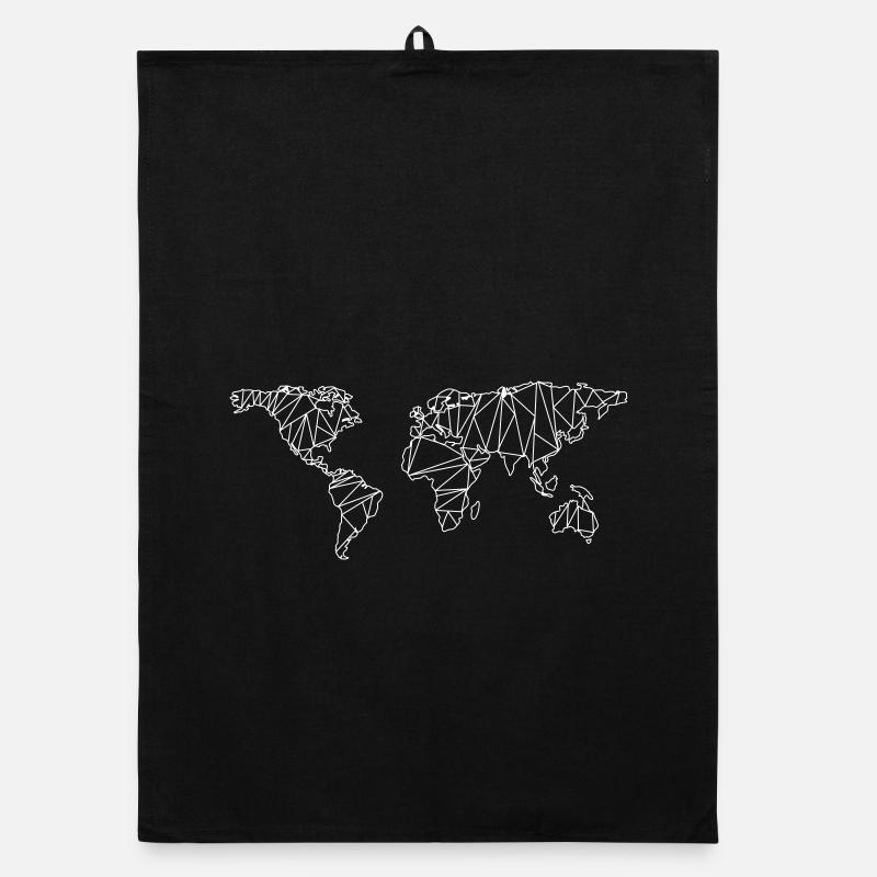 World map geometric Organic dish towel