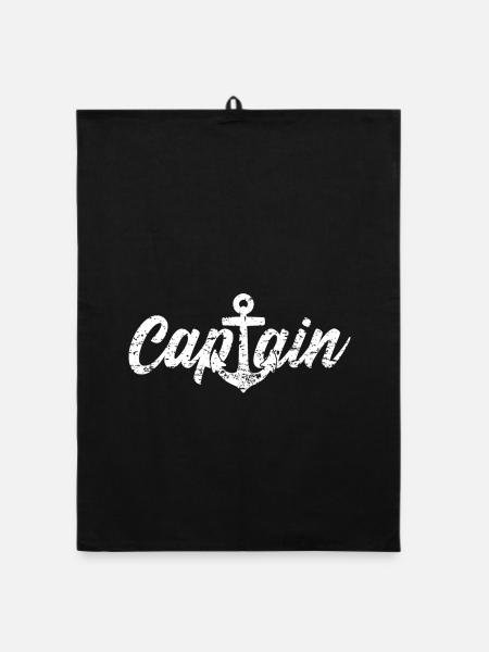 CAPTAIN KAPITÄN - Organic dish towel - black - Front