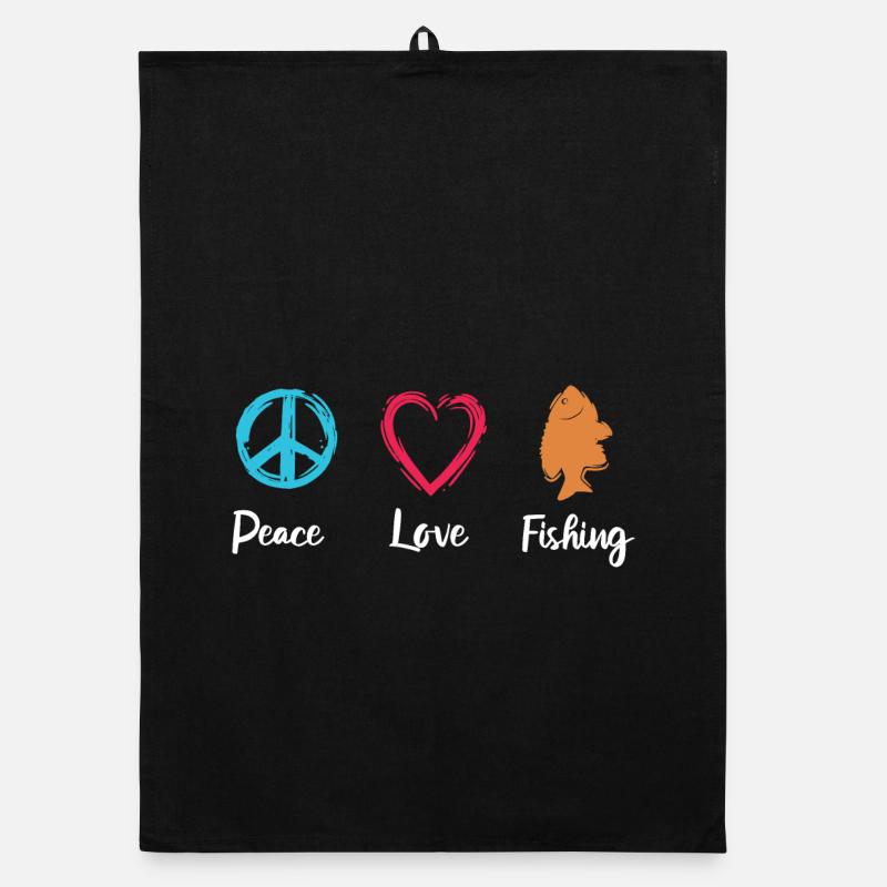 Peace Love Pêche Torchon bio