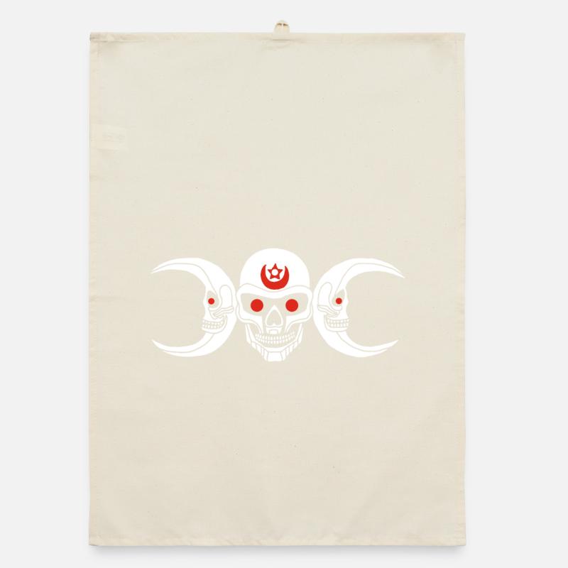 White Whimsical Skull Organic dish towel