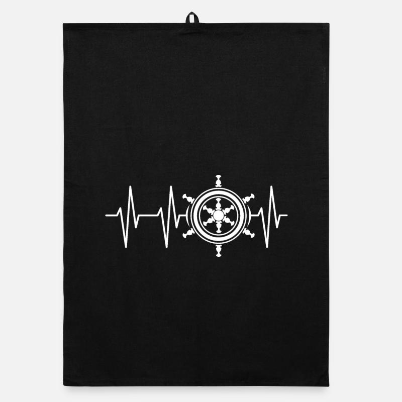 Heartbeat Steering Wheel Symbol Pulse Control Icon ECG Organic dish towel