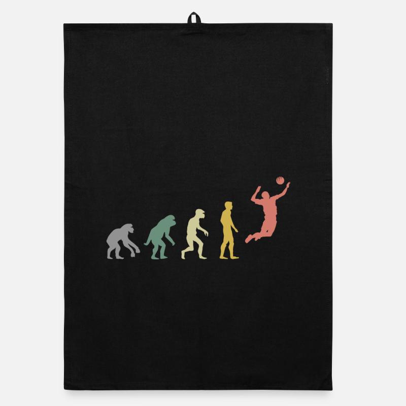 retro Volleyball Evolution Beachvolleyball vintage Organic Geschirrtuch