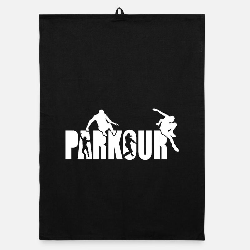 Parkour weiss Organic Geschirrtuch