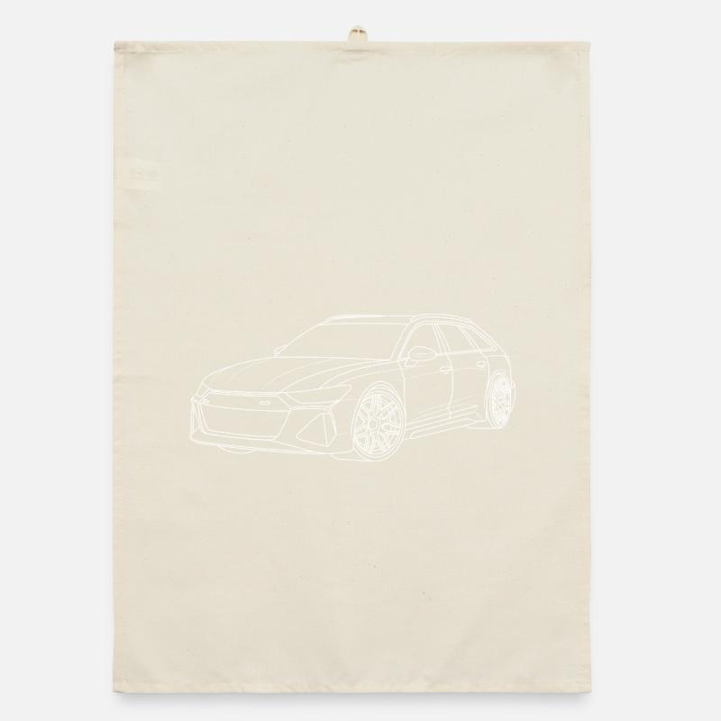 Auto Outline white Organic dish towel