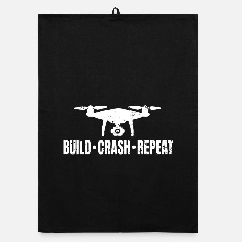 Drone Build Crash Repeat Organic dish towel