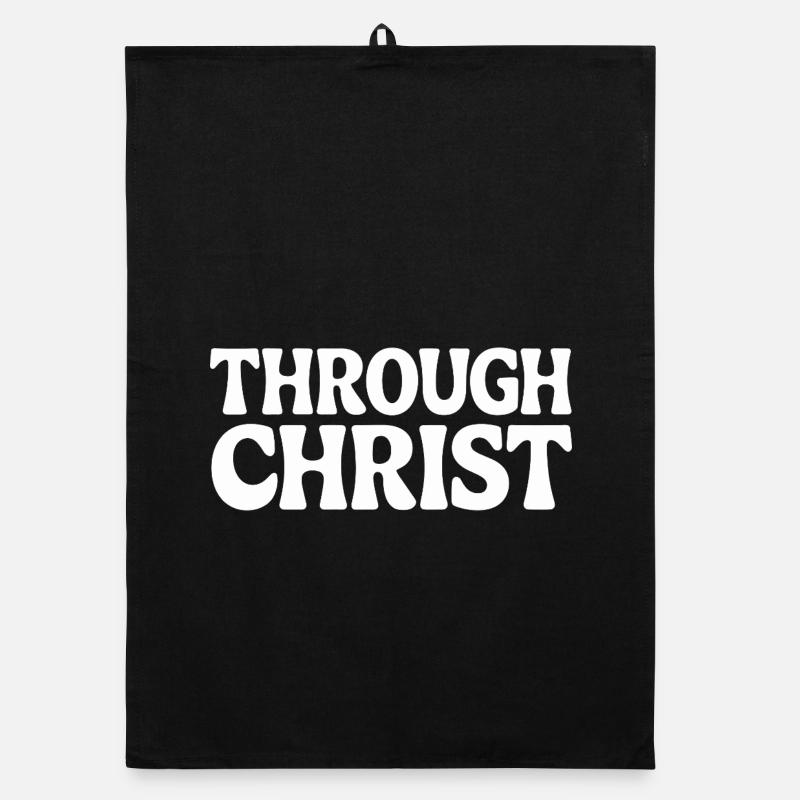Par le Christ Jésus Chrétiens Foi Torchon bio