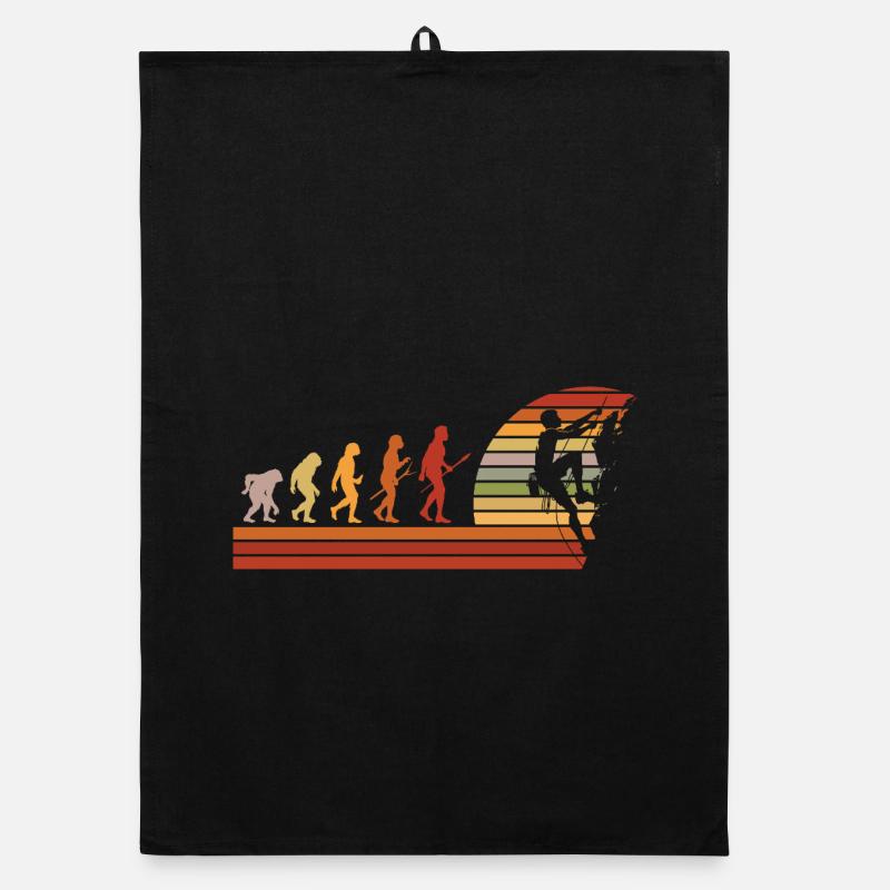 Evolution des Kletterns Retro Design Organic Geschirrtuch