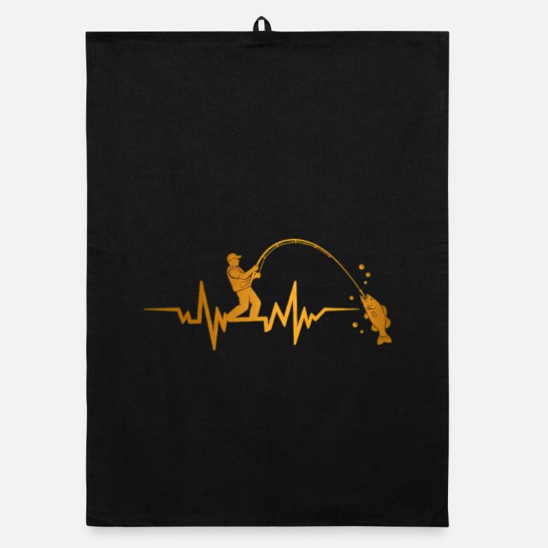 ECG de battement cardiaque de pêcheur Pouls de pêche Torchon bio