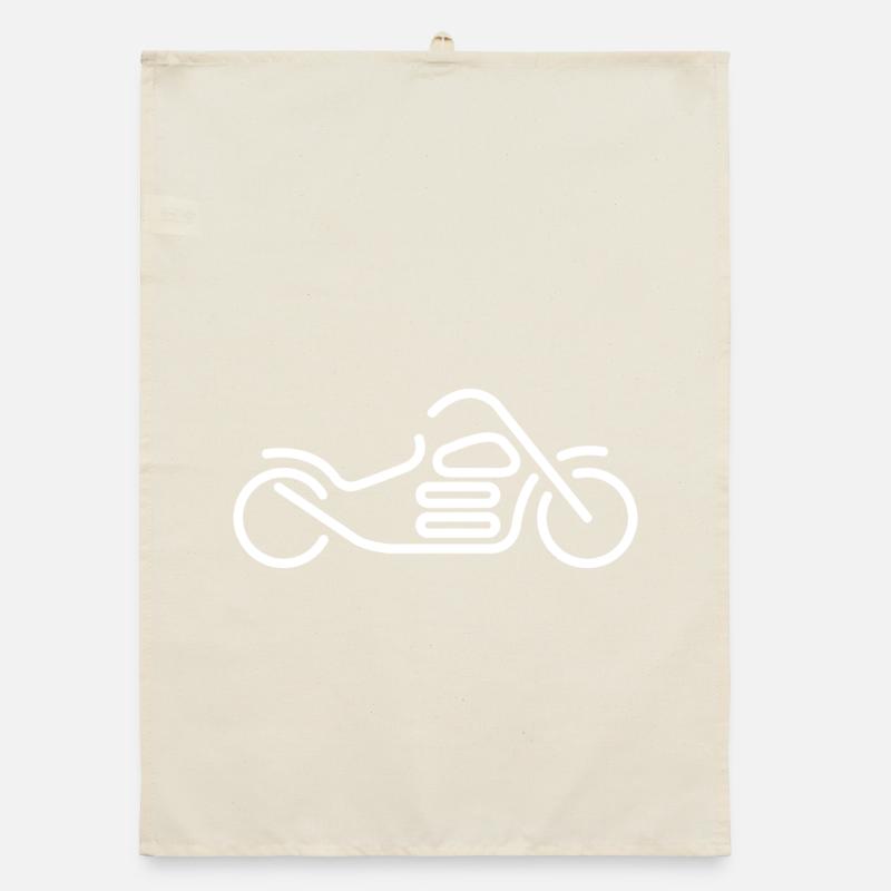 Chopper Drawing Motorcycle Motorcycle Flat Design Organic dish towel