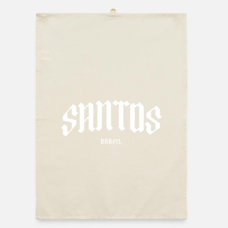 Santos Brasil Gothic Lettering Organic dish towel