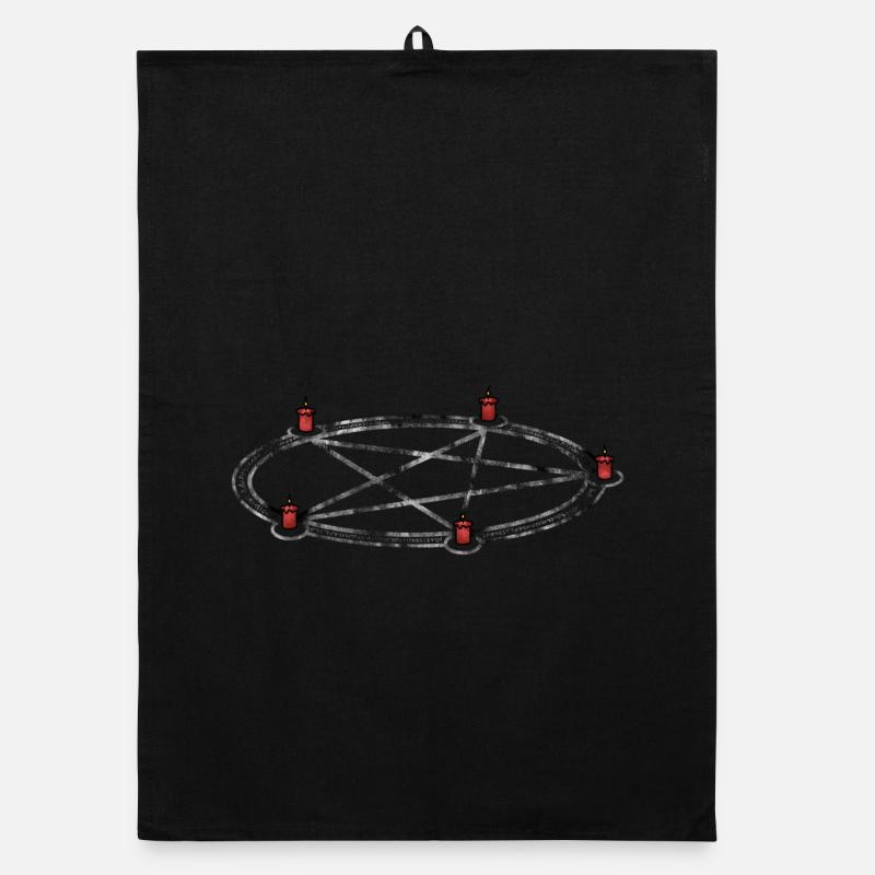 Cursed pentagram | Summoning Circle | Candles Organic dish towel