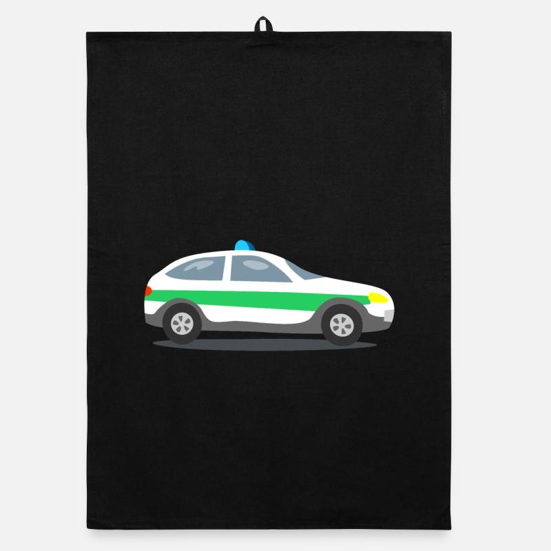 Polizeiauto mit Blaulicht Organic Geschirrtuch
