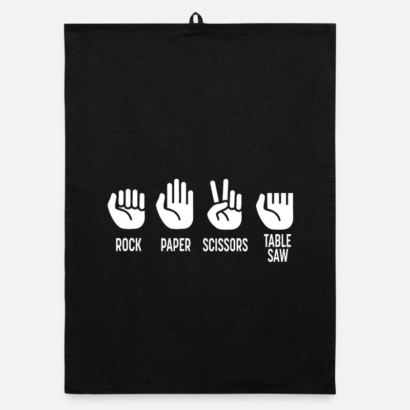 Scissors Stone Paper Table Saw Artisan Organic dish towel
