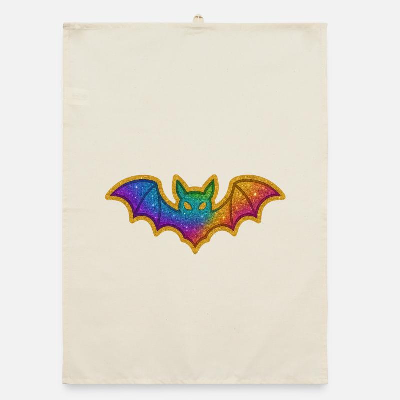 Galactic Bat Glitter Bat Organic dish towel