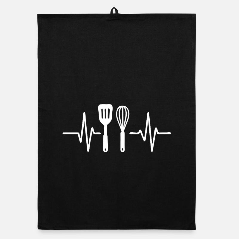 Heartbeat Kitchen Fork Design Organic dish towel