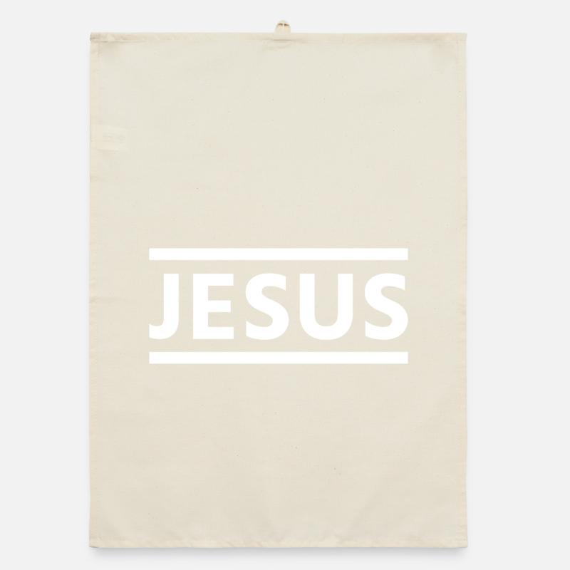 Bold Jesus Typography Organic dish towel