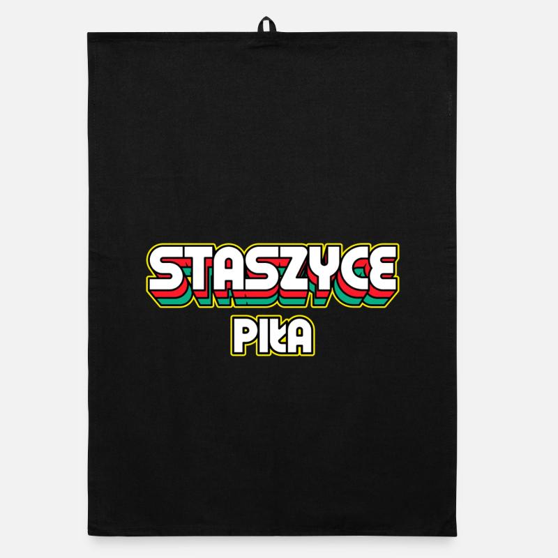 Staszyce Piła. Retro District Name Organic dish towel