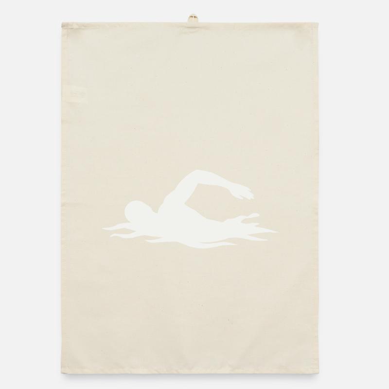Schwimmer-Silhouette im Wasser Organic Geschirrtuch