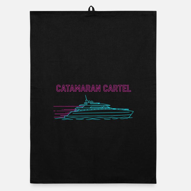 Cartel des catamarans Synthwave Torchon bio