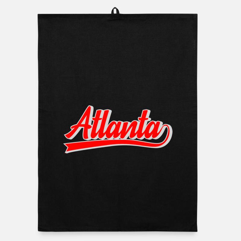 Atlanta Script Retro Logo Organic Geschirrtuch