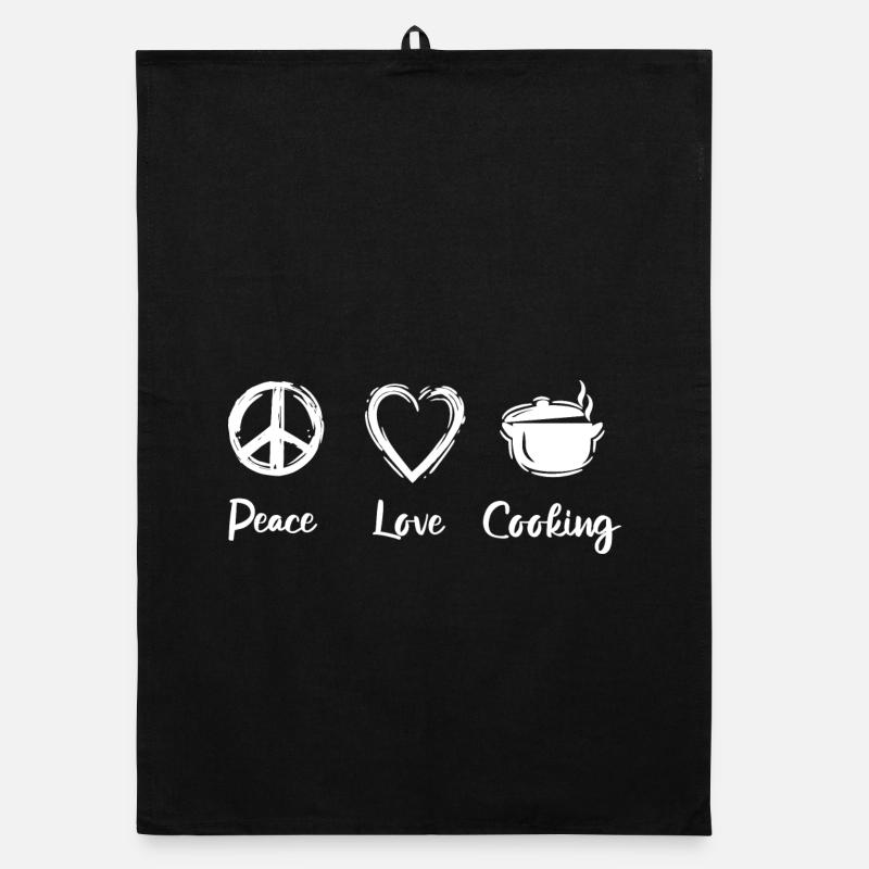 Peace Love Cooking Organic dish towel