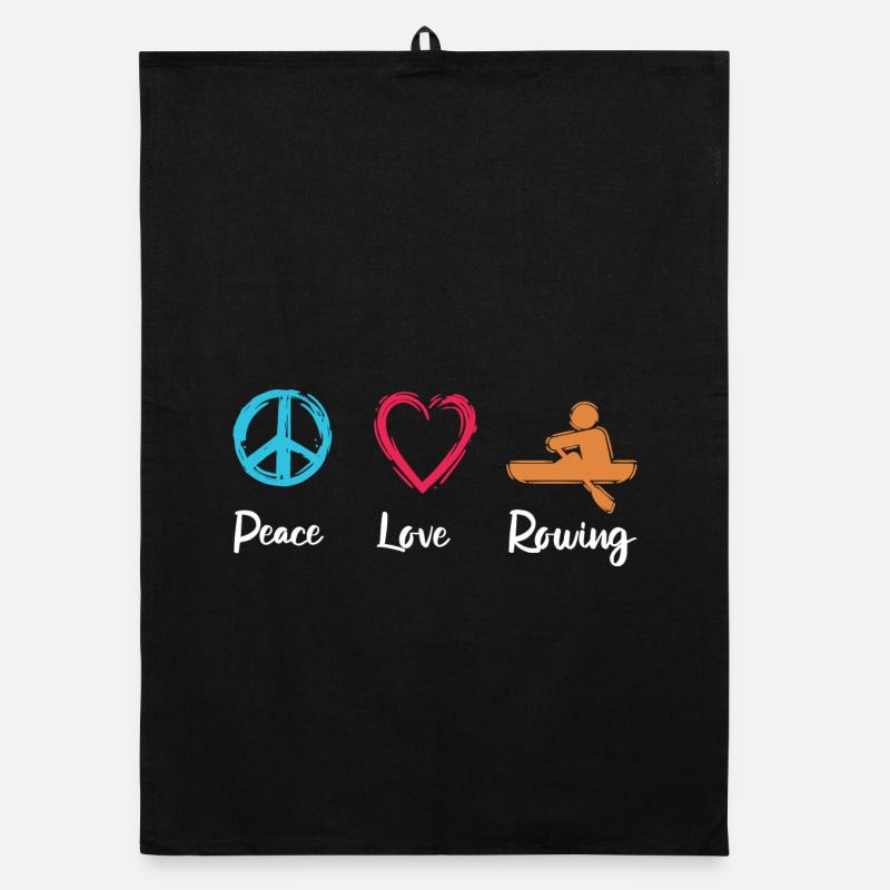 Peace, Love, Rowing Organic dish towel