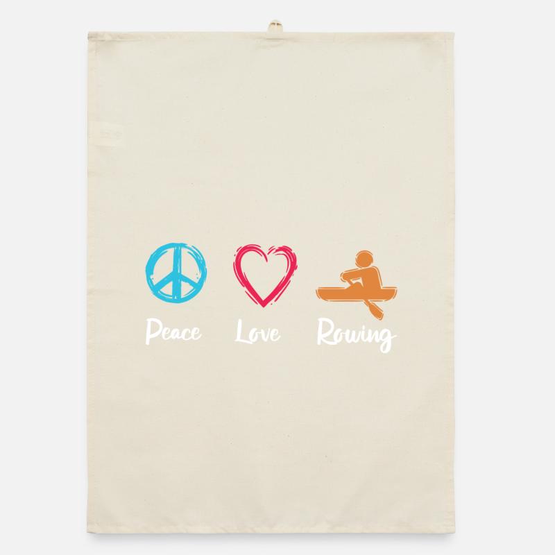 Peace, Love, Rowing Organic dish towel
