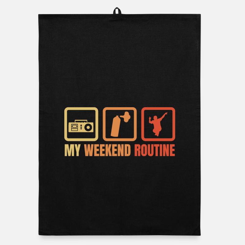 Break Dancer Weekend Routine Organic dish towel