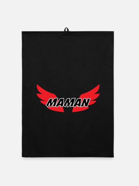 Maman d'Amour - Muttertag - Organic Geschirrtuch - Schwarz - Vorne