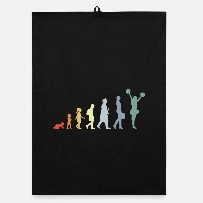 Vintage Cheerleader Evolution Organic dish towel