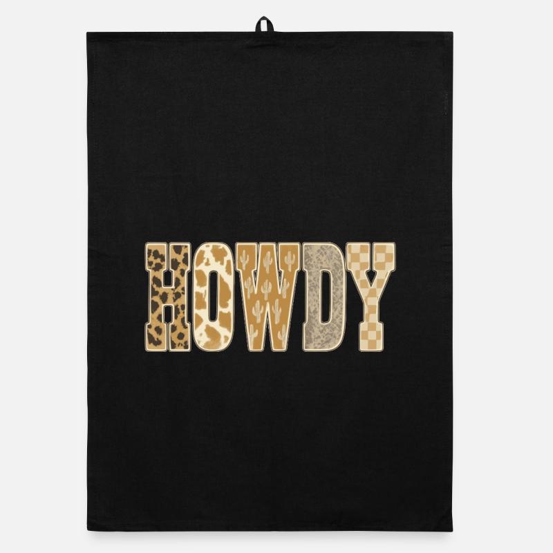 Howdy Desert Cactus Pattern Cowboy Organic dish towel