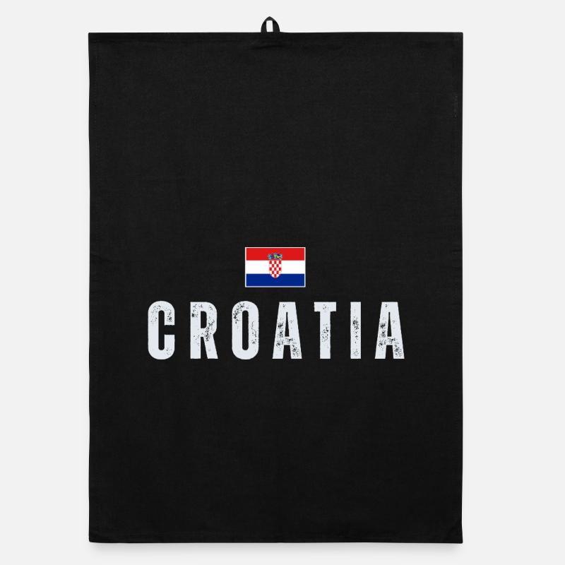 Drapeau croate, j’adore la Croatie Torchon bio