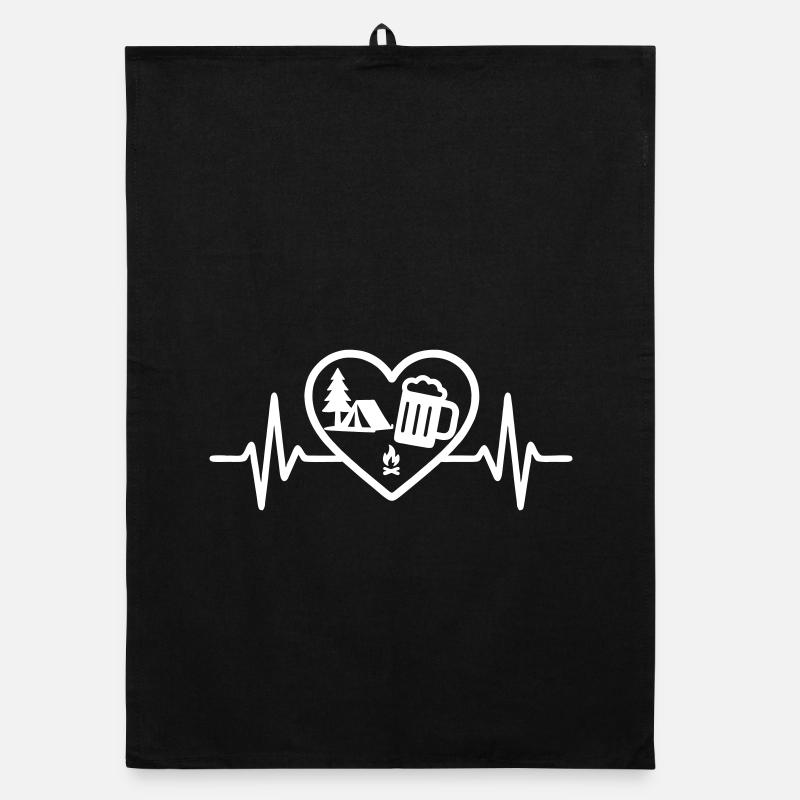 Heart Camping Bier Organic Geschirrtuch