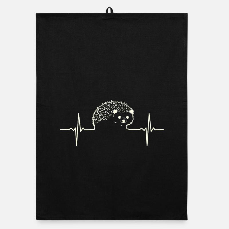 Ligne ECG Heartbeat Hedgehog Torchon bio