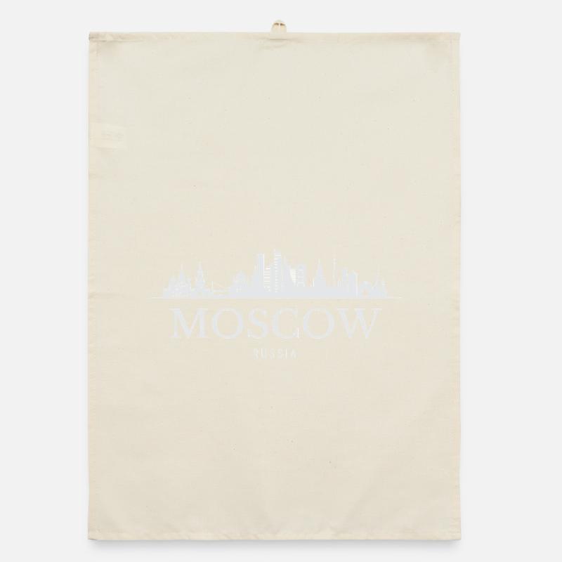 Silhouette de Moscou, Moscou Russie Torchon bio