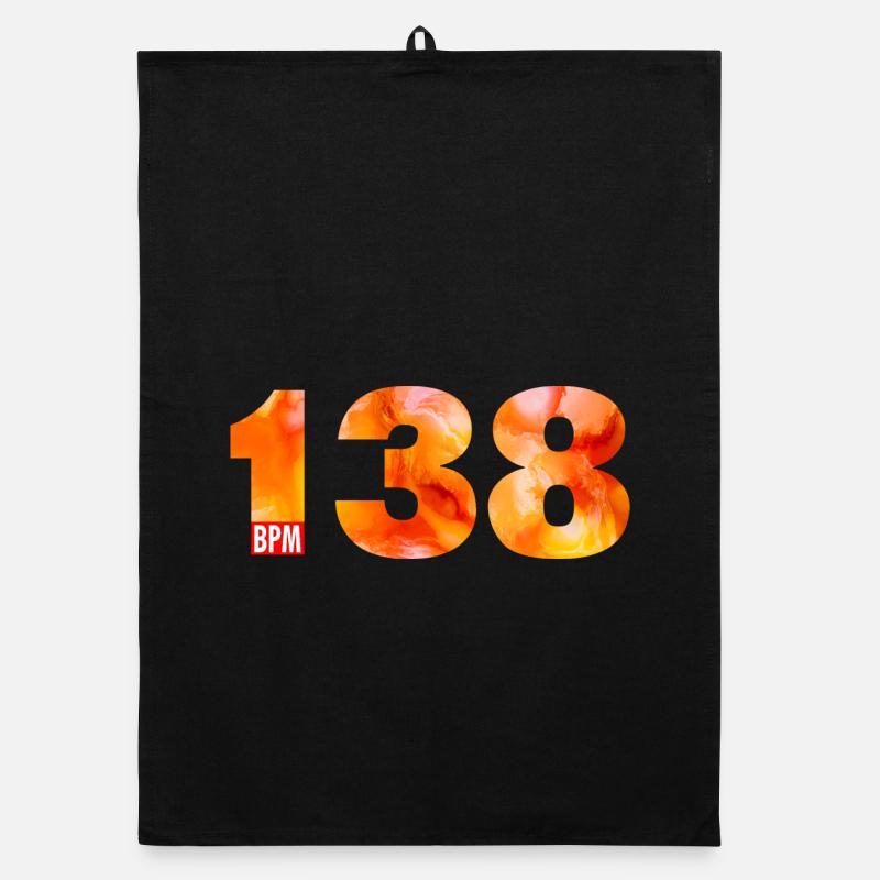 138 BPM - Pure Uplifting Energy - Organic Geschirrtuch - Schwarz