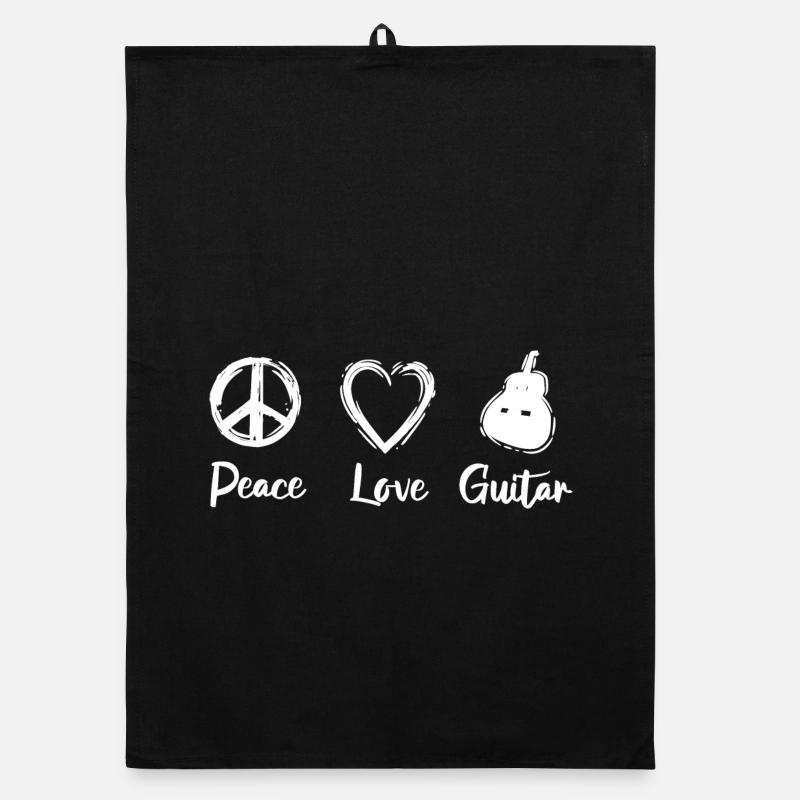 Guitare Peace Love Torchon bio