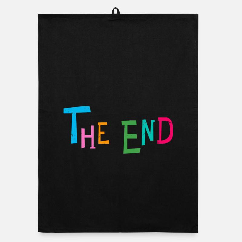 The End: Multicolour Playful Typography Organic dish towel