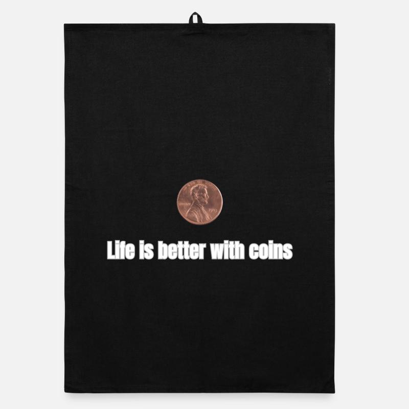 Life is better with Coins  Organic Geschirrtuch
