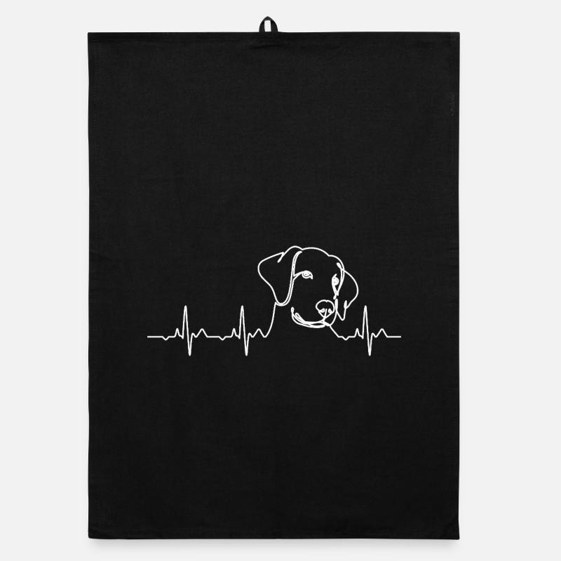 Minimalistisches Labrador Herzschlag Geschenk Organic Geschirrtuch