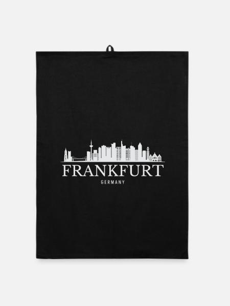 Ligne de Francfort, Francfort, Allemagne - Torchon bio - noir - Devant