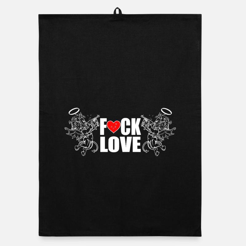 Heart Over Hate Typographie en gras Torchon bio