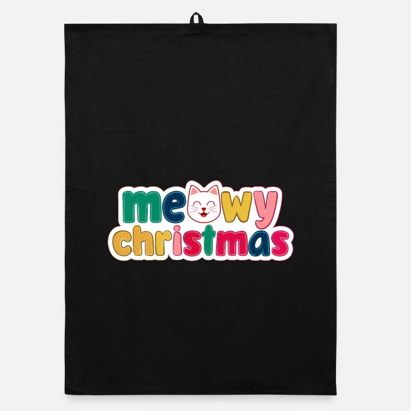 Noël chat - Noël miaulé Torchon bio