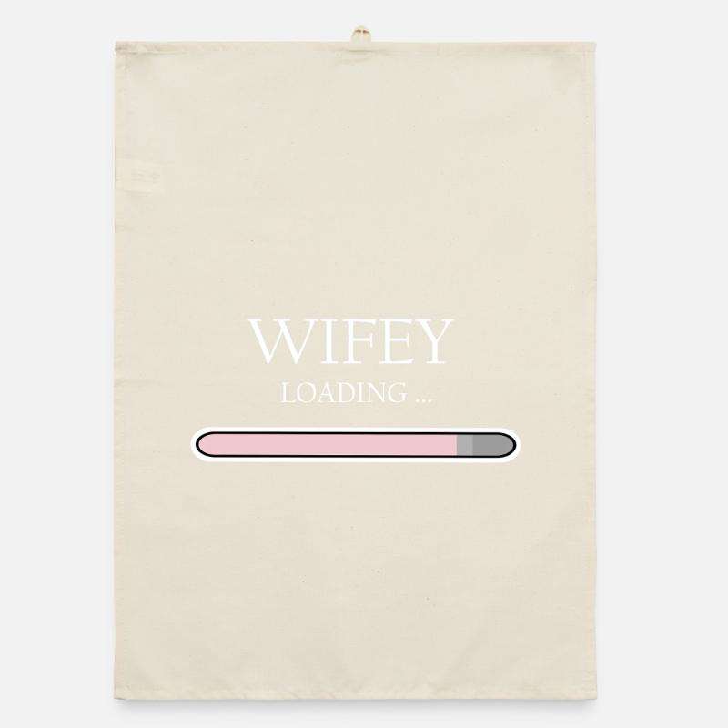 Wifey Loading Progress, Engagement & Wedding Organic dish towel