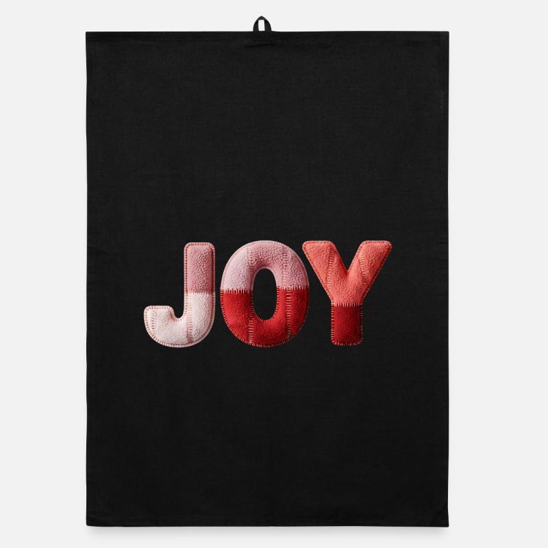 Patchwork Joy Joy and Happiness Design Organic dish towel