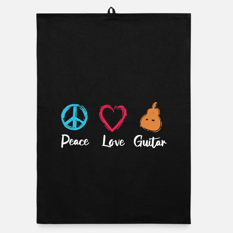 Frieden Liebe Gitarre Organic Geschirrtuch