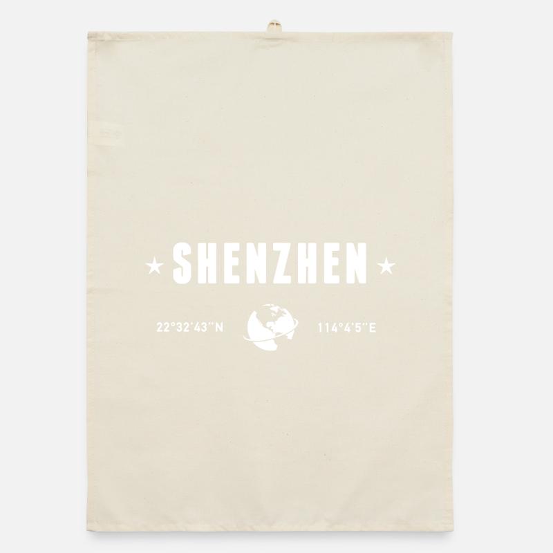 Shenzhen : Chine : Coordonnées : planète Terre blanche Torchon bio